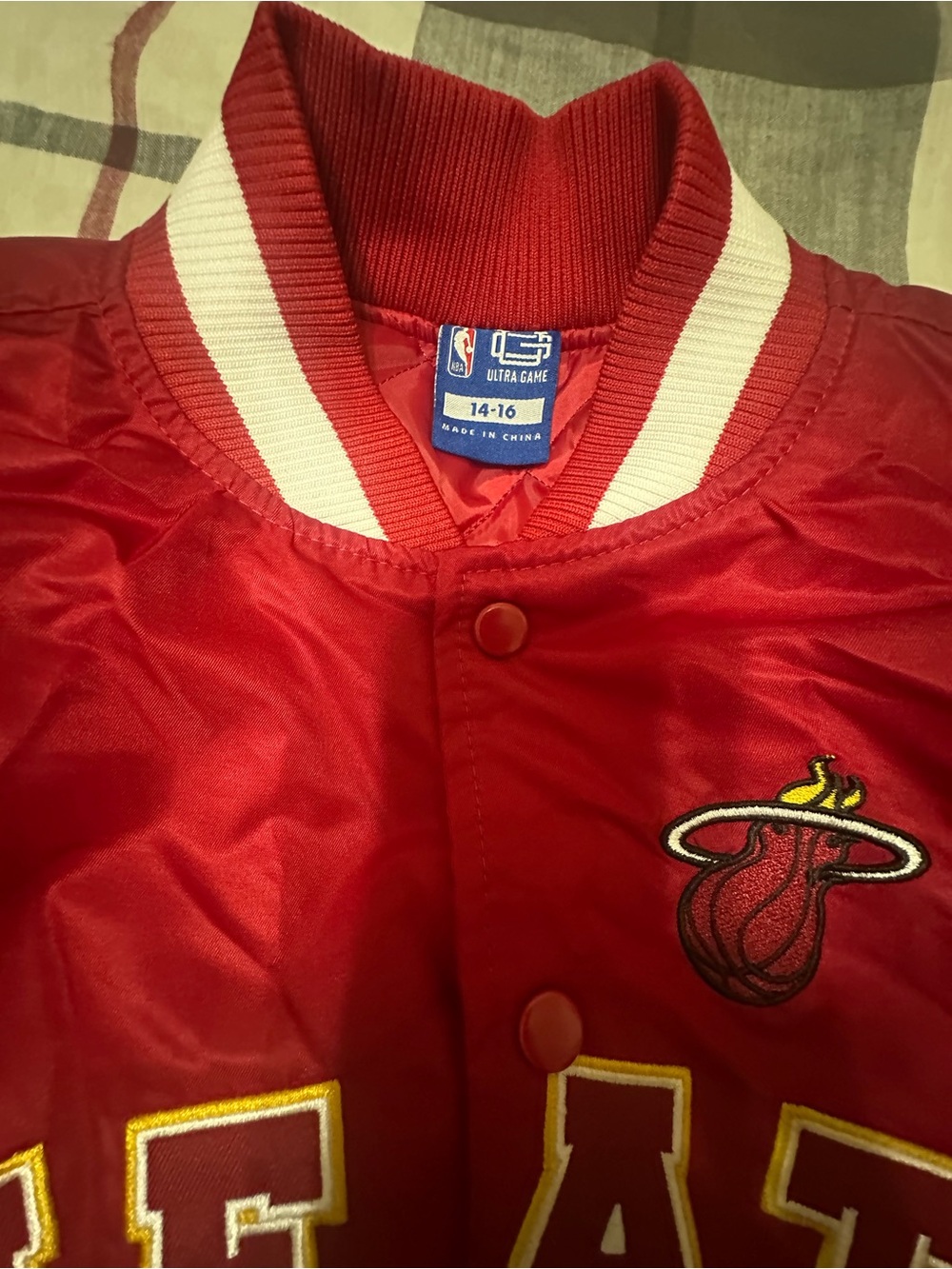 Kids Red Satin Team-Style Bomber Jacket